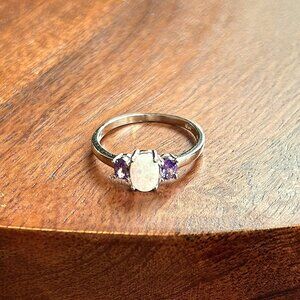 New STERLING SILVER 925 Lab Created Opal Ring Size 8